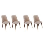 Casa si Gradina - Mobilier - Scaune si fotolii - Scaune - Set scaune, Hanah Home, catifea, crem auriu, 50x49x90 cm, 4 bucati - Infinity.ro