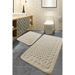 Casa si Gradina - Textile si covoare - Covoare - Covorase baie - Set covorase baie, L'essentiel Maison, bej, 50x60 cm + 60x100 cm, 100% bumbac, antiderapant - Infinity.ro