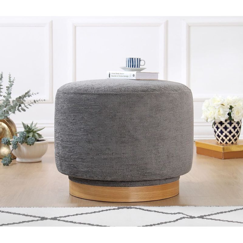 Casa si Gradina - Mobilier - Scaune si fotolii - Tabureti - Taburet, Atelier Del Sofa, 100% bumbac, gri, 55x55x43 cm - Infinity.ro