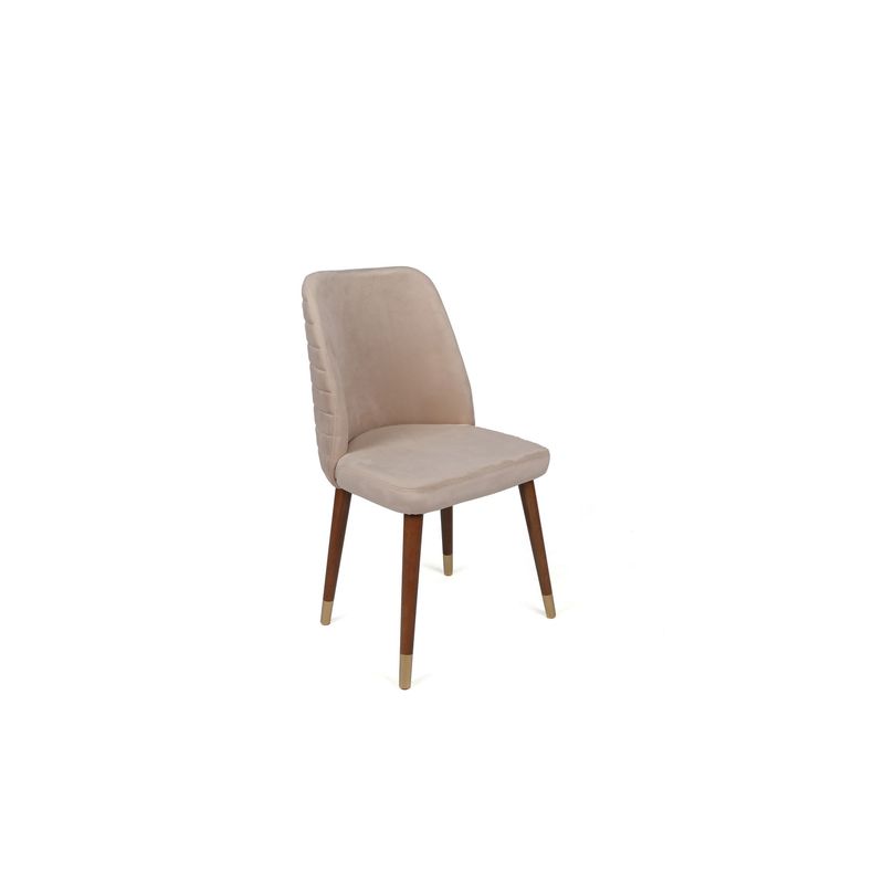 Casa si Gradina - Mobilier - Scaune si fotolii - Scaune - Set scaune, Hanah Home, catifea, crem auriu, 50x49x90 cm, 4 bucati - Infinity.ro