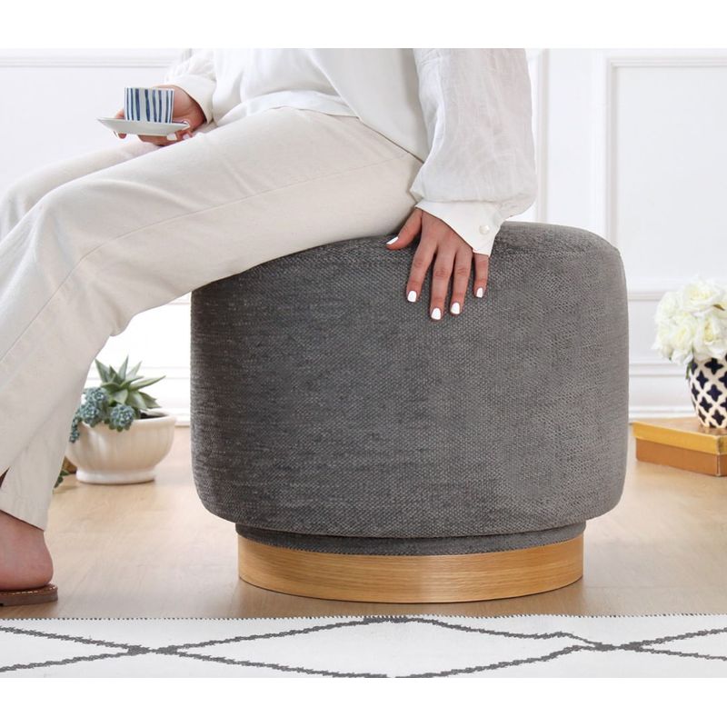 Casa si Gradina - Mobilier - Scaune si fotolii - Tabureti - Taburet, Atelier Del Sofa, 100% bumbac, gri, 55x55x43 cm - Infinity.ro