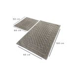 Casa si Gradina - Textile si covoare - Covoare - Covorase baie - Set covorase baie, L'essentiel Maison, bej, 50x60 cm + 60x100 cm, 100% bumbac, antiderapant - Infinity.ro