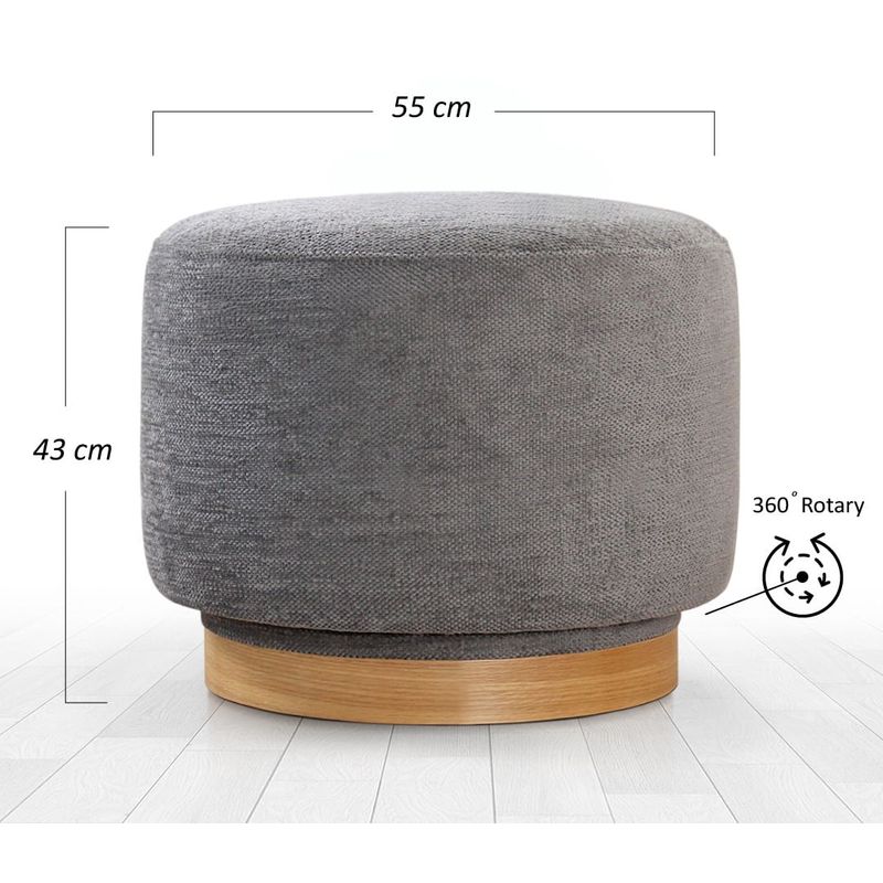 Casa si Gradina - Mobilier - Scaune si fotolii - Tabureti - Taburet, Atelier Del Sofa, 100% bumbac, gri, 55x55x43 cm - Infinity.ro