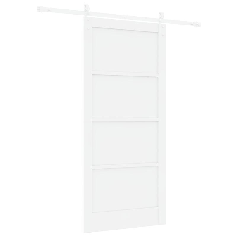 Casa si Gradina - Constructii - Usi interior, exterior si garaj - Usi interior - Usa Glisanta  cu Set de Accesorii Alb 93x202 cm Lemn Masiv de Pin - Infinity.ro