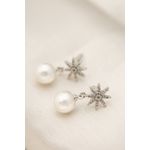 Fashion, accesorii si bijuterii - Femei - Bijuterii femei - Cercei femei - Cercei, Heliophilia, metal, argintiu, perla 9.7 mm, pandantiv stea 11.4 mm - Infinity.ro
