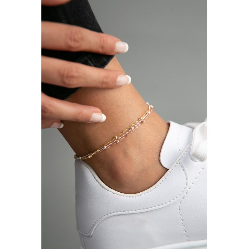 Fashion, accesorii si bijuterii - Femei - Bijuterii femei - Bratari femei - Bratara de glezna, Heliophilia, argint 925, multicolor, 26 cm - Infinity.ro