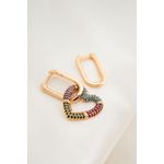 Fashion, accesorii si bijuterii - Femei - Bijuterii femei - Cercei femei - Cercei, Heliophilia, metal, multicolor, zirconiu, diametru 4 cm, 948ELK3325 - Infinity.ro