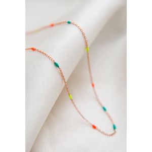 Bratara de glezna, Heliophilia, argint 925, multicolor, 45 cm, piatra emailata