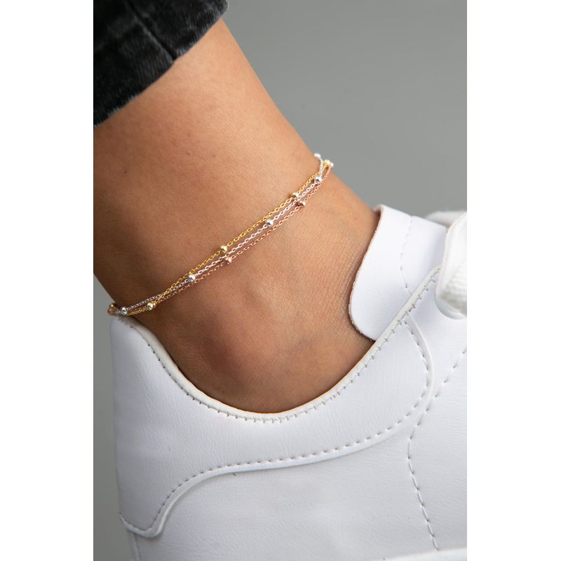 Fashion, accesorii si bijuterii - Femei - Bijuterii femei - Bratari femei - Bratara de glezna, Heliophilia, argint 925, multicolor, 26 cm - Infinity.ro