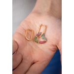 Fashion, accesorii si bijuterii - Femei - Bijuterii femei - Cercei femei - Cercei, Heliophilia, metal, multicolor, zirconiu, diametru 4 cm, 948ELK3325 - Infinity.ro