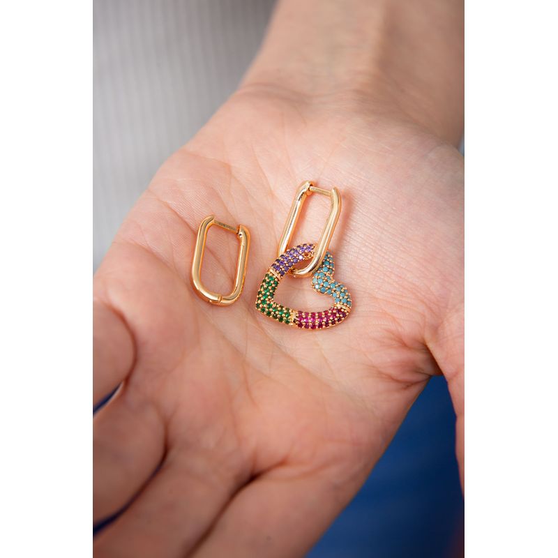 Fashion, accesorii si bijuterii - Femei - Bijuterii femei - Cercei femei - Cercei, Heliophilia, metal, multicolor, zirconiu, diametru 4 cm, 948ELK3325 - Infinity.ro