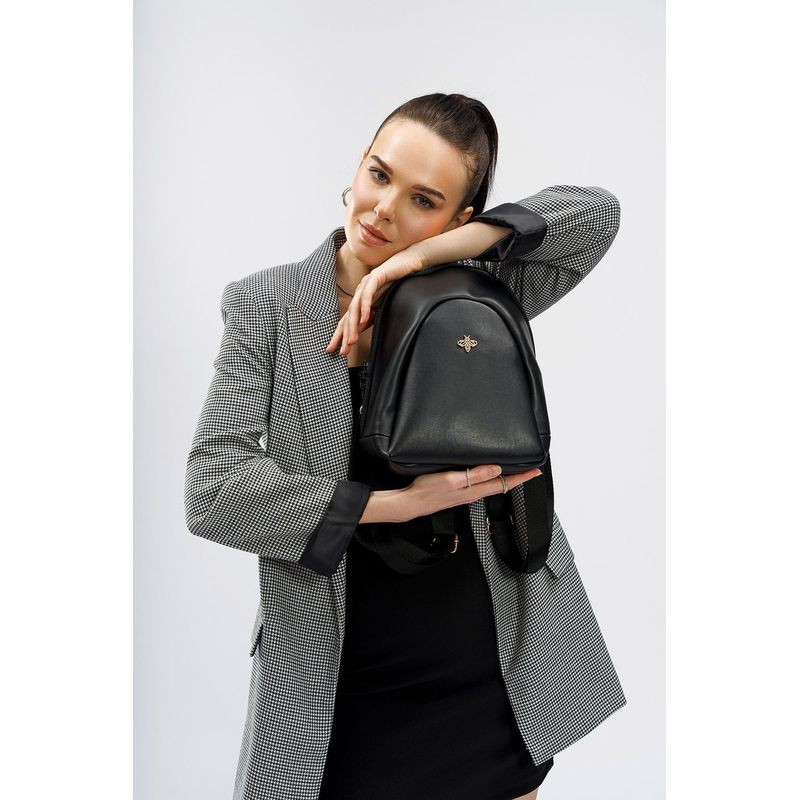 Fashion, accesorii si bijuterii - Femei - Accesorii femei - Genti si rucsacuri femei - Rucsac, Lucky Bees, dama, negru, 23x11x27 cm, piele ecologica - Infinity.ro