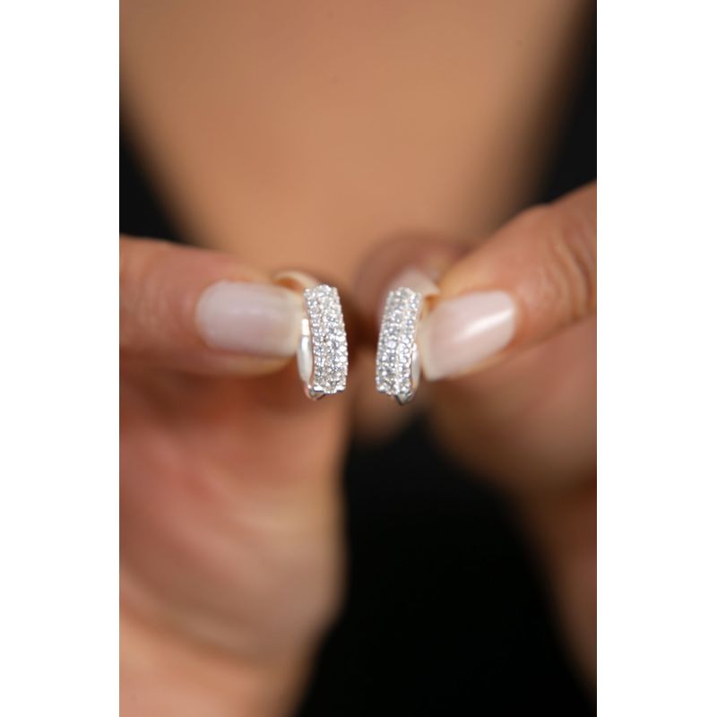 Fashion, accesorii si bijuterii - Femei - Bijuterii femei - Cercei femei - Cercei, Heliophilia, argint 925, multicolor, zirconiu, 1,1 cm - Infinity.ro