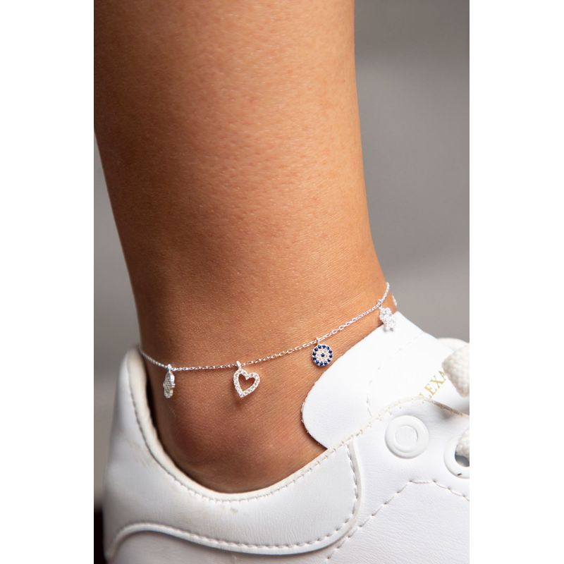 Fashion, accesorii si bijuterii - Femei - Bijuterii femei - Bratari femei - Bratara de glezna, Heliophilia, argint 925, argintiu, 22 cm (+3 cm extensie) - Infinity.ro