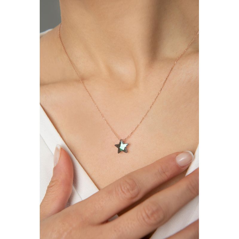 Fashion, accesorii si bijuterii - Femei - Bijuterii femei - Coliere femei - Colier, Heliophilia, argint 925, multicolor, lant 43 cm, pandantiv piatra sticla - Infinity.ro