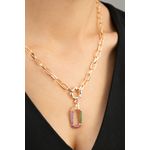 Fashion, accesorii si bijuterii - Femei - Bijuterii femei - Coliere femei - Colier, Heliophilia, metal, auriu, lungime lant 44 cm, pandantiv 25,3 mm - Infinity.ro
