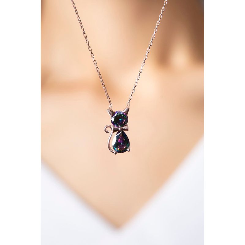 Fashion, accesorii si bijuterii - Femei - Bijuterii femei - Coliere femei - Colier din argint, Heliophilia, multicolor, 43 cm, 925, 938ELS5856 - Infinity.ro