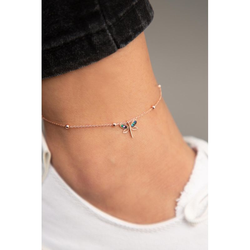 Fashion, accesorii si bijuterii - Femei - Bijuterii femei - Bratari femei - Bratara de glezna, Heliophilia, argint 925, rose gold, 22+4 cm, zirconiu, 938ELS1170 - Infinity.ro