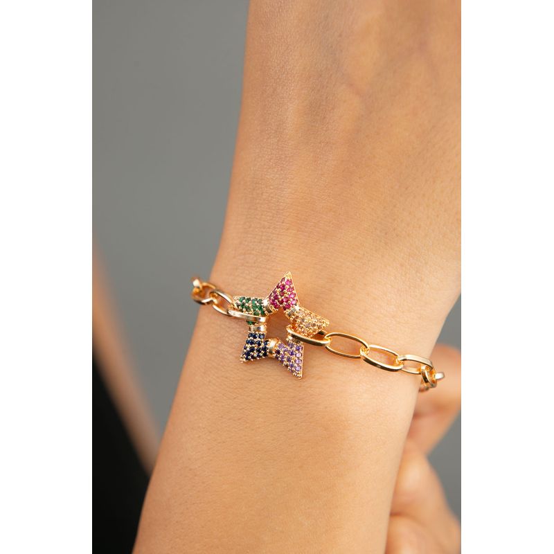Fashion, accesorii si bijuterii - Femei - Bijuterii femei - Bratari femei - Bratara, Heliophilia, metal, auriu, zirconiu, 20 cm, 948ELK1148 - Infinity.ro
