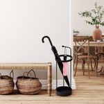 Casa si Gradina - Decoratiuni - Obiecte decorative - Suporturi umbrele - Suport umbrele, Aberto Design, metal, negru, 22x22x67 cm - Infinity.ro