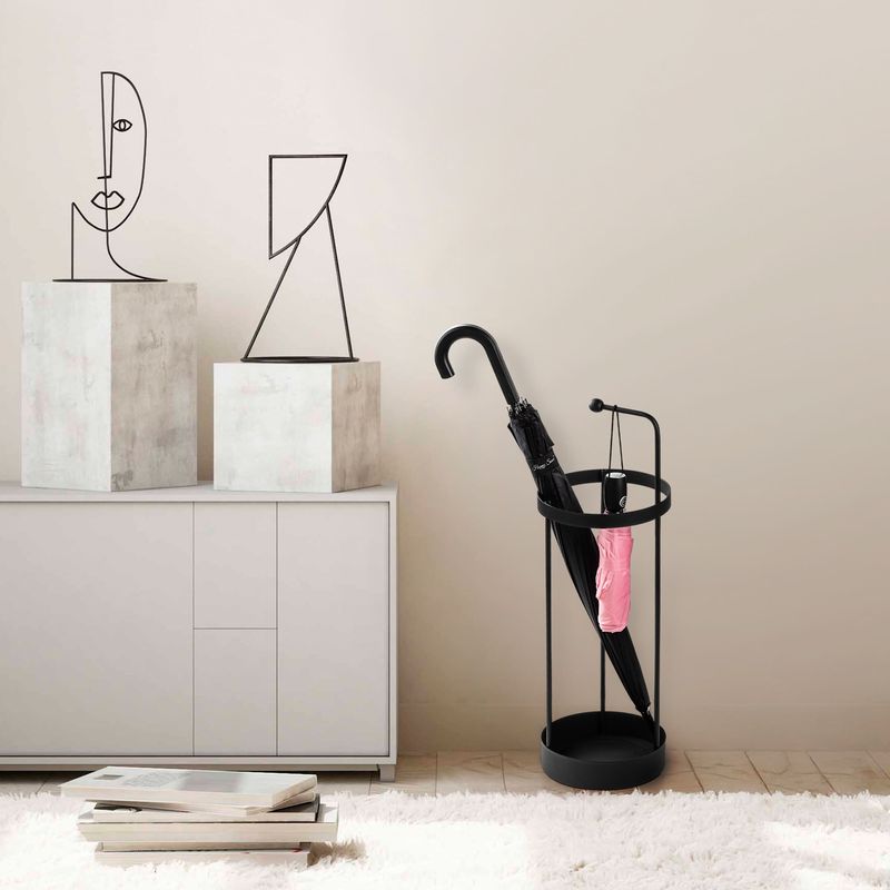 Casa si Gradina - Decoratiuni - Obiecte decorative - Suporturi umbrele - Suport umbrele, Aberto Design, metal, negru, 22x22x67 cm - Infinity.ro