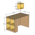 Casa si Gradina - Mobilier - Mese si birouri - Birouri - Birou de studiu, Hanah Home, pal melaminat, alb galben, 120x65x75 cm - Infinity.ro