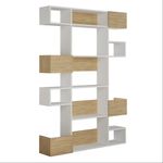 Casa si Gradina - Mobilier - Biblioteci si rafturi - Biblioteci - Biblioteca, Hanah Home, pal melaminat, alb si stejar, 120x25,3x171 cm - Infinity.ro