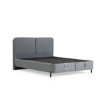 Casa si Gradina - Mobilier - Paturi si accesorii - Paturi - Pat dublu cu tablie, Hanah Home, pal melaminat, gri, 150x200 cm, 771MND1814 - Infinity.ro