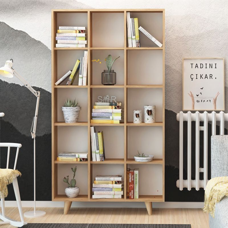Casa si Gradina - Mobilier - Biblioteci si rafturi - Biblioteci - Biblioteca, Hanah Home, pal melaminat, stejar, 100x25x184 cm - Infinity.ro