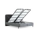 Casa si Gradina - Mobilier - Paturi si accesorii - Paturi - Pat dublu cu tablie, Hanah Home, pal melaminat, gri, 150x200 cm, 771MND1814 - Infinity.ro