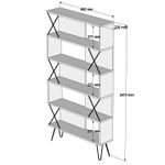 Casa si Gradina - Mobilier - Biblioteci si rafturi - Biblioteci - Biblioteca, Hanah Home, pal melaminat, crem, 90x22x167.3 cm - Infinity.ro