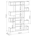 Casa si Gradina - Mobilier - Biblioteci si rafturi - Biblioteci - Biblioteca, Hanah Home, pal melaminat, alb si stejar, 120x25,3x171 cm - Infinity.ro