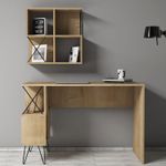 Casa si Gradina - Mobilier - Mese si birouri - Birouri - Birou de studiu, Hanah Home, pal melaminat, stejar si negru, 120x60x78.8 cm - Infinity.ro