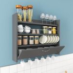 Casa si Gradina - Mobilier - Biblioteci si rafturi - Rafturi - Raft de bucatarie, Hanah Home, pal melaminat, antracit, 85x15x65 cm, 935CMN1306 - Infinity.ro