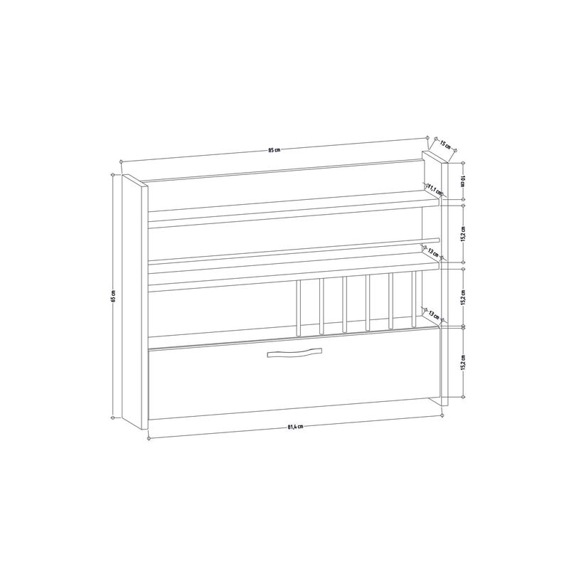 Casa si Gradina - Mobilier - Biblioteci si rafturi - Rafturi - Raft de bucatarie, Hanah Home, pal melaminat, antracit, 85x15x65 cm, 935CMN1306 - Infinity.ro