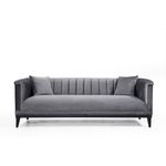 Casa si Gradina - Mobilier - Canapele si coltare - Canapele - Canapea 3 locuri, Hanah Home, lemn fag, gri inchis, 225x89x79 cm - Infinity.ro