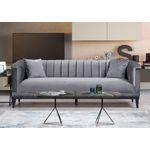 Casa si Gradina - Mobilier - Canapele si coltare - Canapele - Canapea 3 locuri, Hanah Home, lemn fag, gri inchis, 225x89x79 cm - Infinity.ro