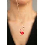 Fashion, accesorii si bijuterii - Femei - Bijuterii femei - Coliere femei - Colier, Heliophilia, argint 925, multicolor, piatra coral, 43 cm - Infinity.ro