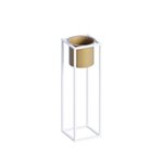 Casa si Gradina - Decoratiuni - Aromaterapie si lumanari - Suporturi lumanari - Suport lumanare decorativ, Aberto Design, metal, alb auriu, 15x15x50 cm - Infinity.ro