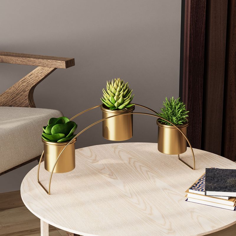 Casa si Gradina - Gradinarit si plante - Plante si ghivece - Ghivece si suporturi - Accesoriu decorativ metalic, Aberto Design, auriu, 40x20x10 cm - Infinity.ro