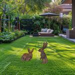 Casa si Gradina - Gradina si terasa - Decoratiuni exterior - Ornamente gradina - Set decorativ iepuri, Aberto Design, metal, multicolor, 52x35 cm, 56x24 cm - Infinity.ro