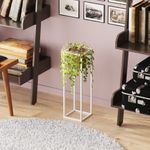Casa si Gradina - Decoratiuni - Aromaterapie si lumanari - Suporturi lumanari - Suport lumanare decorativ, Aberto Design, metal, alb auriu, 15x15x50 cm - Infinity.ro