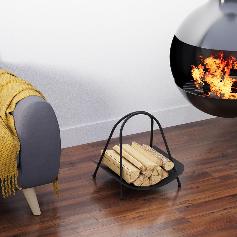 Casa si Gradina - Termice - Sobe, Seminee si accesorii - Accesorii seminee si sobe - Accesoriu decorativ metalic, Aberto Design, metal, negru, 42x39x50 cm - Infinity.ro