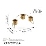 Casa si Gradina - Gradinarit si plante - Plante si ghivece - Ghivece si suporturi - Accesoriu decorativ metalic, Aberto Design, auriu, 40x20x10 cm - Infinity.ro