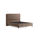 Casa si Gradina - Mobilier - Paturi si accesorii - Paturi - Pat dublu cu tablie, Hanah Home, pal melaminat, maro, 130x214 cm - Infinity.ro