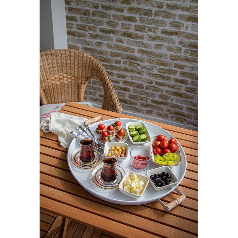 Casa si Gradina - Bucatarie si vesela - Ustensile bucatarie - Tavi servire - Set tavi de servire, Hermia, metal, alb, 30x30 cm, 37x37 cm, 45x45 cm - Infinity.ro