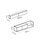 Casa si Gradina - Mobilier - Seturi de mobilier - Seturi living - Set mobilier living, Hanah Home, pal melaminat, alb si tec, 180x40x37.3 cm - Infinity.ro