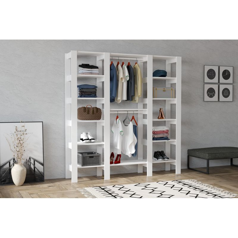 Casa si Gradina - Mobilier - Dulapuri si sifoniere - Sifoniere - Sifonier, Hanah Home, pal melaminat, alb, 161.4x33.6x180 cm - Infinity.ro