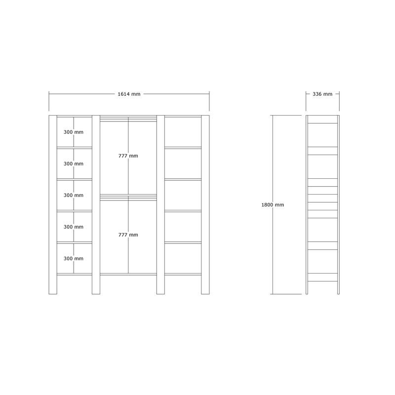 Casa si Gradina - Mobilier - Dulapuri si sifoniere - Sifoniere - Sifonier, Hanah Home, pal melaminat, alb, 161.4x33.6x180 cm - Infinity.ro