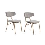 Casa si Gradina - Mobilier - Scaune si fotolii - Scaune - Set scaune, Hanah Home, fag, chenille, gri auriu, 48x59x80 cm - Infinity.ro